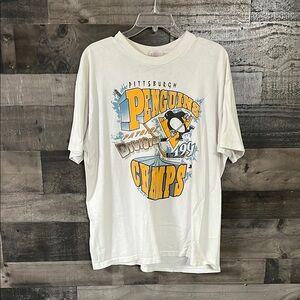 Vintage Pittsburgh Penguins 1991 Division Champs White Graphic Tee